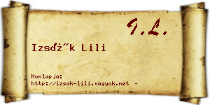Izsák Lili névjegykártya