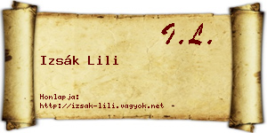 Izsák Lili névjegykártya